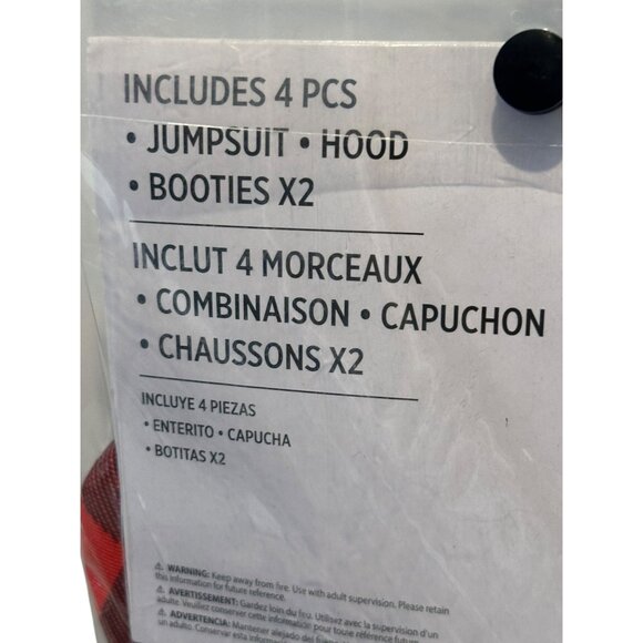 Baby Wolf Infant Costume 3-6 Months Halloween Outfit Jumpsuit Hood Booties NWT - Picture 4 of 4